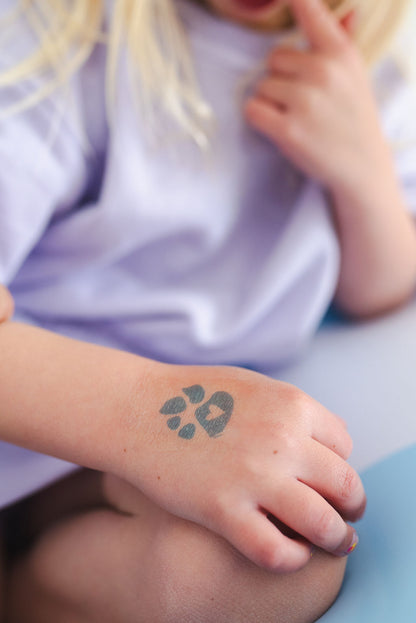 Temporary Tattoo - Bears Paw blue separation anxiety big feelings love drop offs