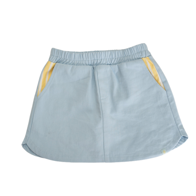 Light blue skirt with yellow accents on a white background